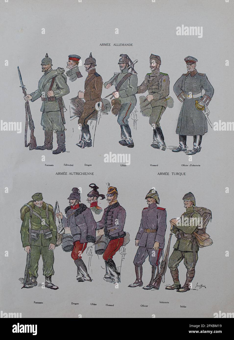 World War I. German Army: Infantryman. Felbwebel. Dragon. Uhlan. Hussar. Infantry Officer Austro-Hungarian Army: Infantryman. Dragon. Uhlan. Hussar. Turkish Army: (infantry) Officer. Solder Stock Photo