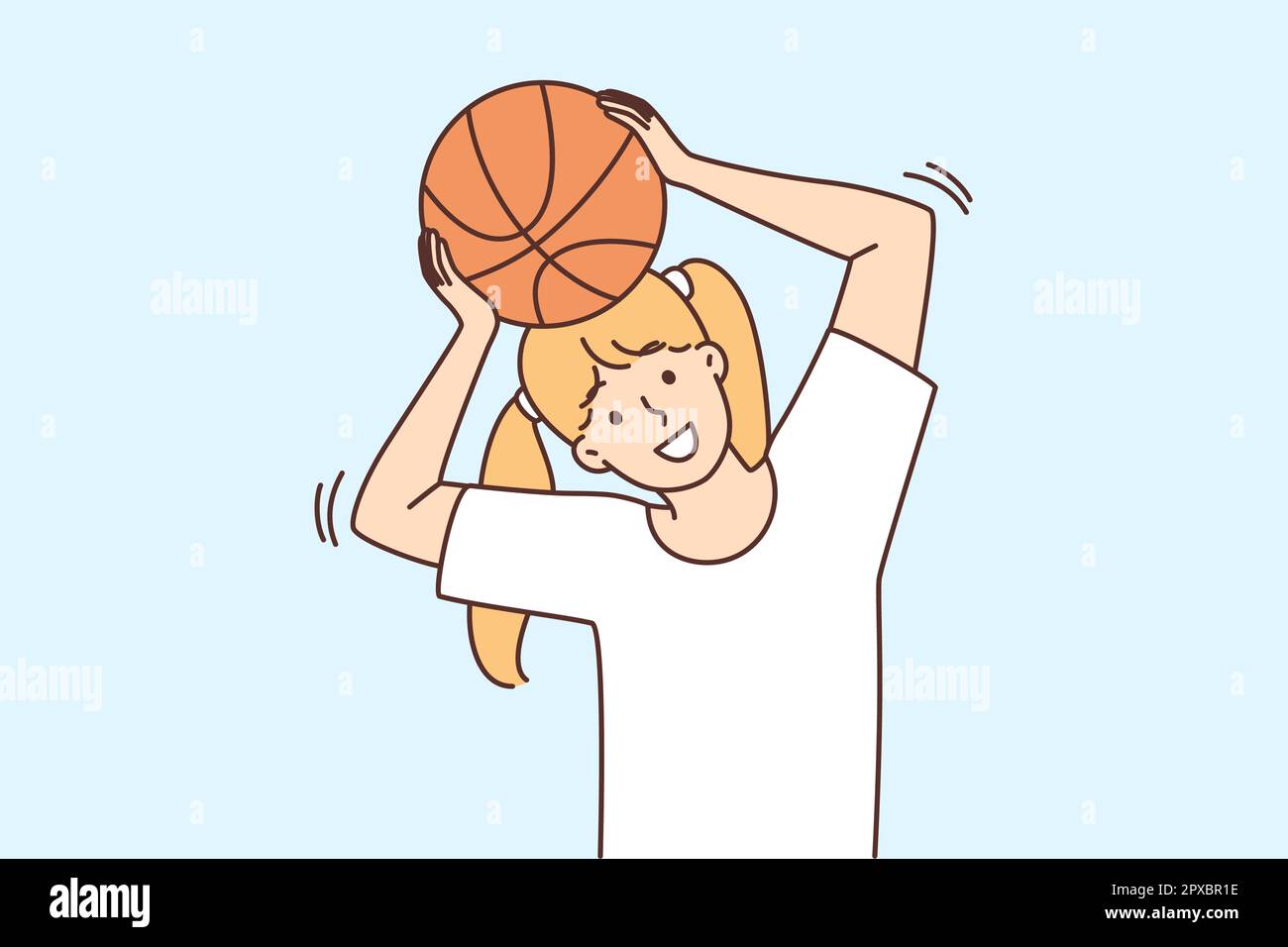 Cartoon basketball player girl smiling hi-res stock photography and ...