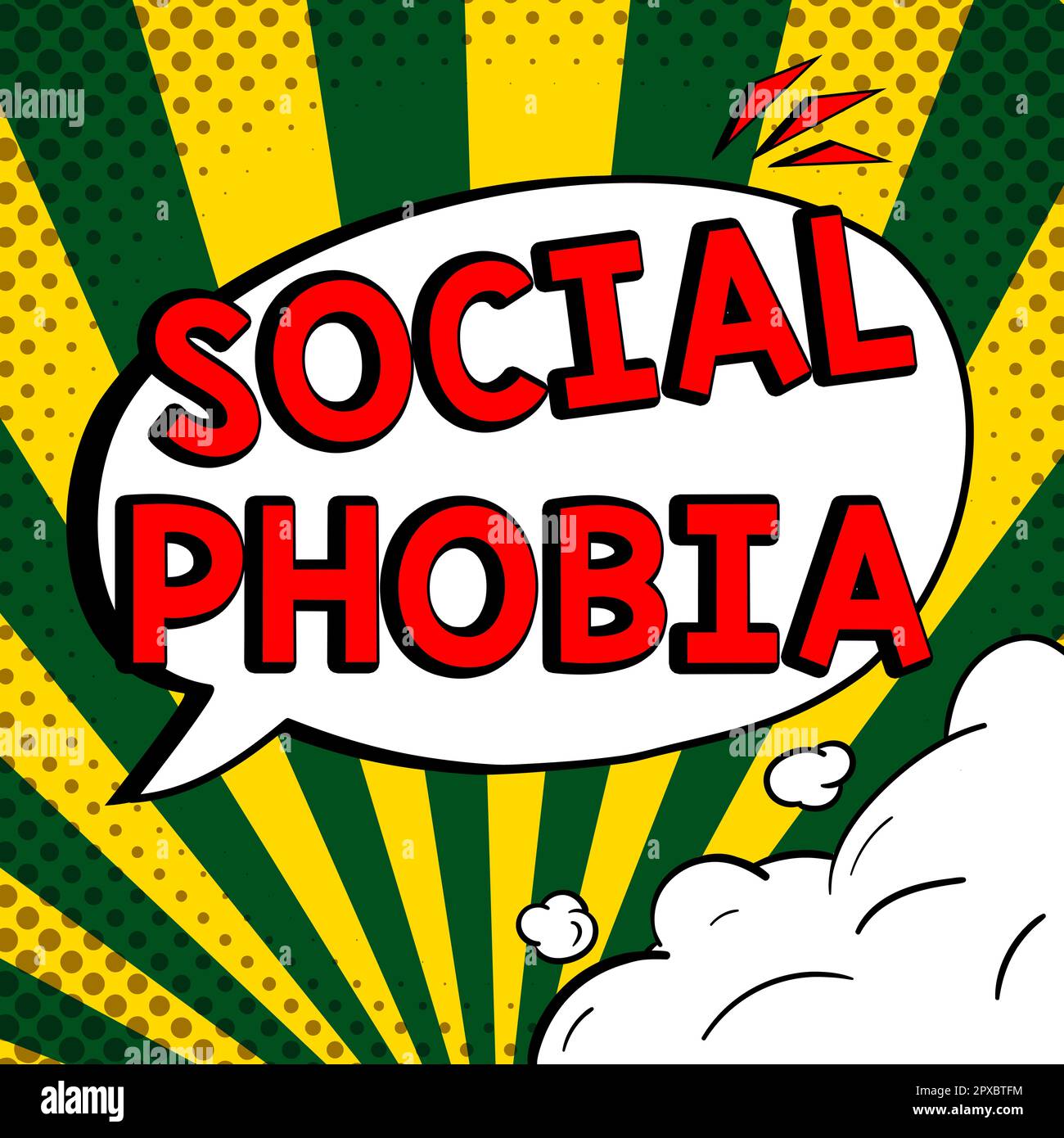 Hand writing sign Social Phobia, Concept overwhelming fear of