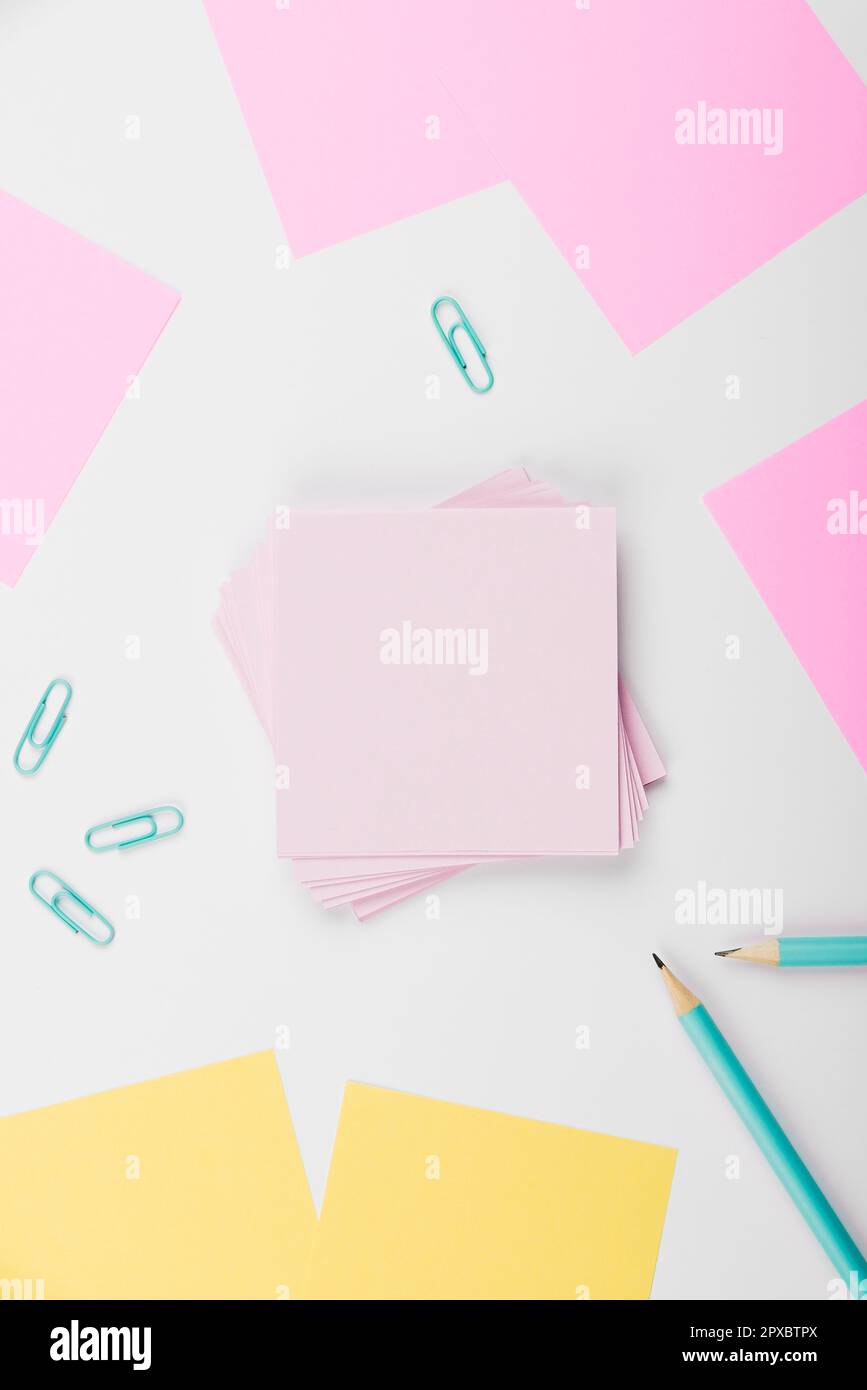 Multiple Assorted Collection Office Stationery Photo Placed Over Table Stock Photo