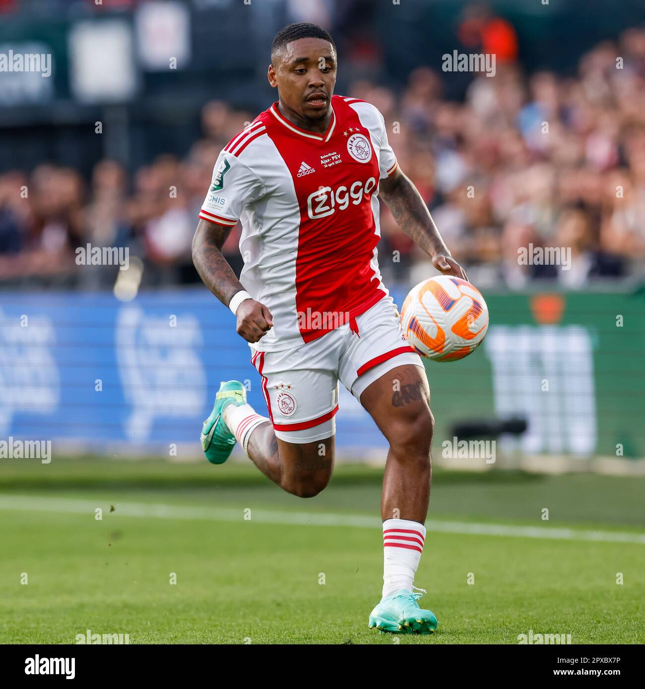 ROTTERDAM, NETHERLANDS - APRIL 30: Steven Bergwijn of Ajax during the Dutch  TOTO KNVB Cup final match between Ajax and PSV at Stadion Feijenoord on  April 30, 2023 in Rotterdam, Netherlands (Photo