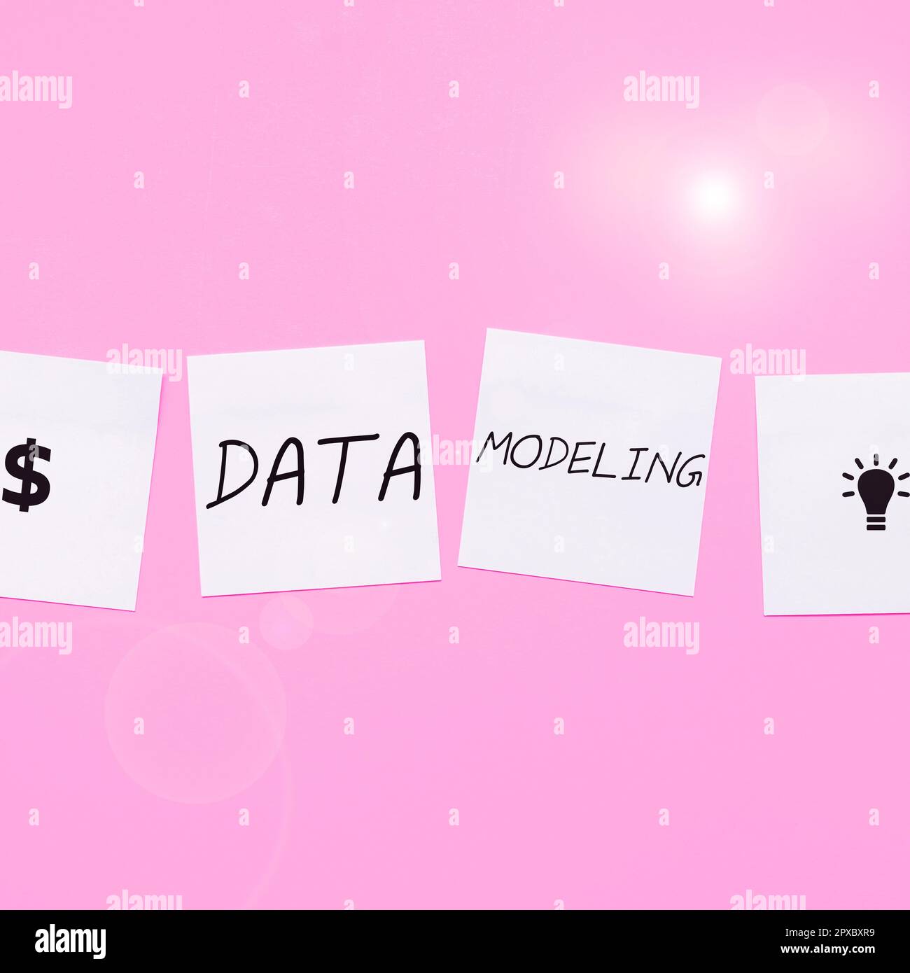 Sign displaying Data Modeling, Word for process of transferring data between data storage systems Stock Photo