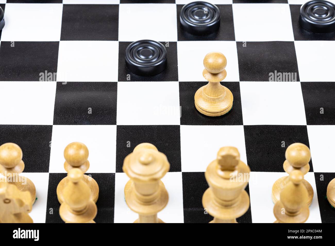 Chess Pieces On Chessboard Symbolic Meaning Stock Photo 1569675184