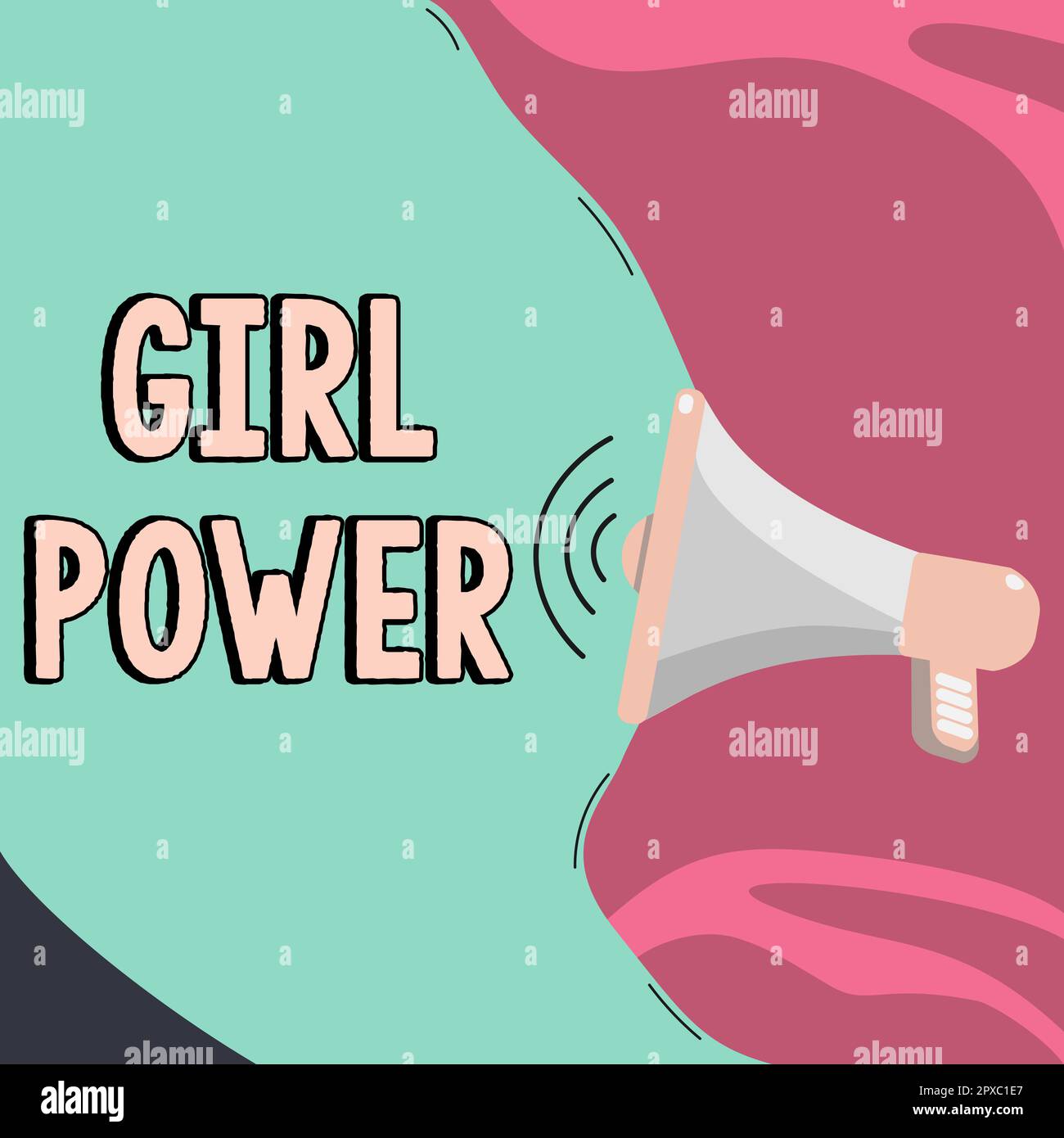 Writing displaying text Girl Power, Concept meaning assertiveness and