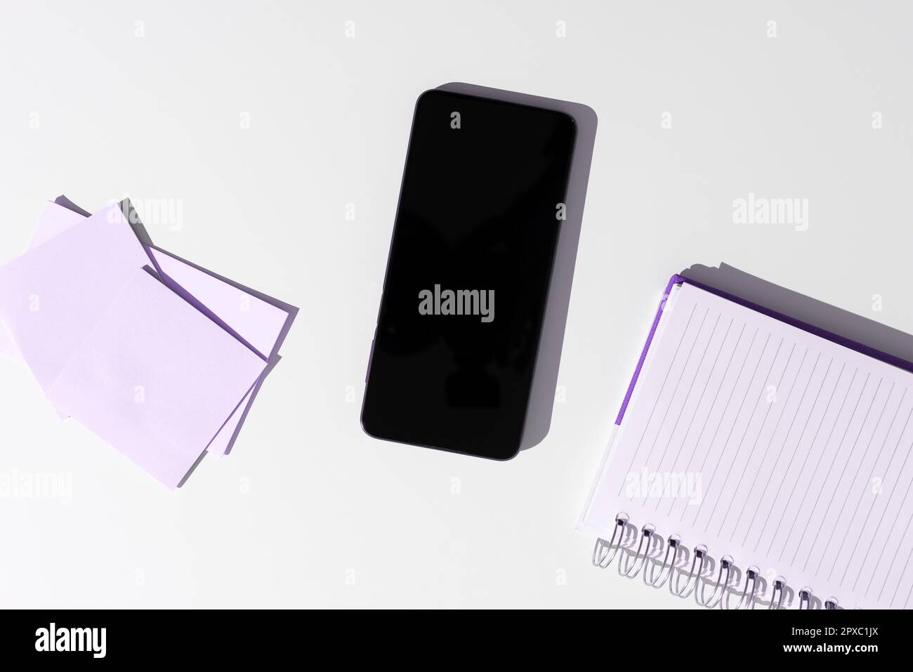 Mobile Phone Screen With Important Ideas On It And Note Sticked On Desk ...