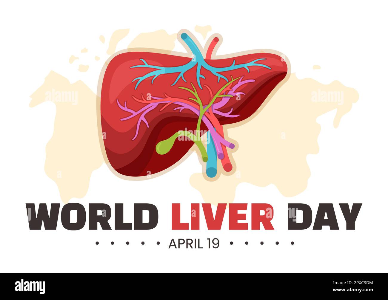 World Liver day on April 19th Illustration to Raise Global Awareness of ...