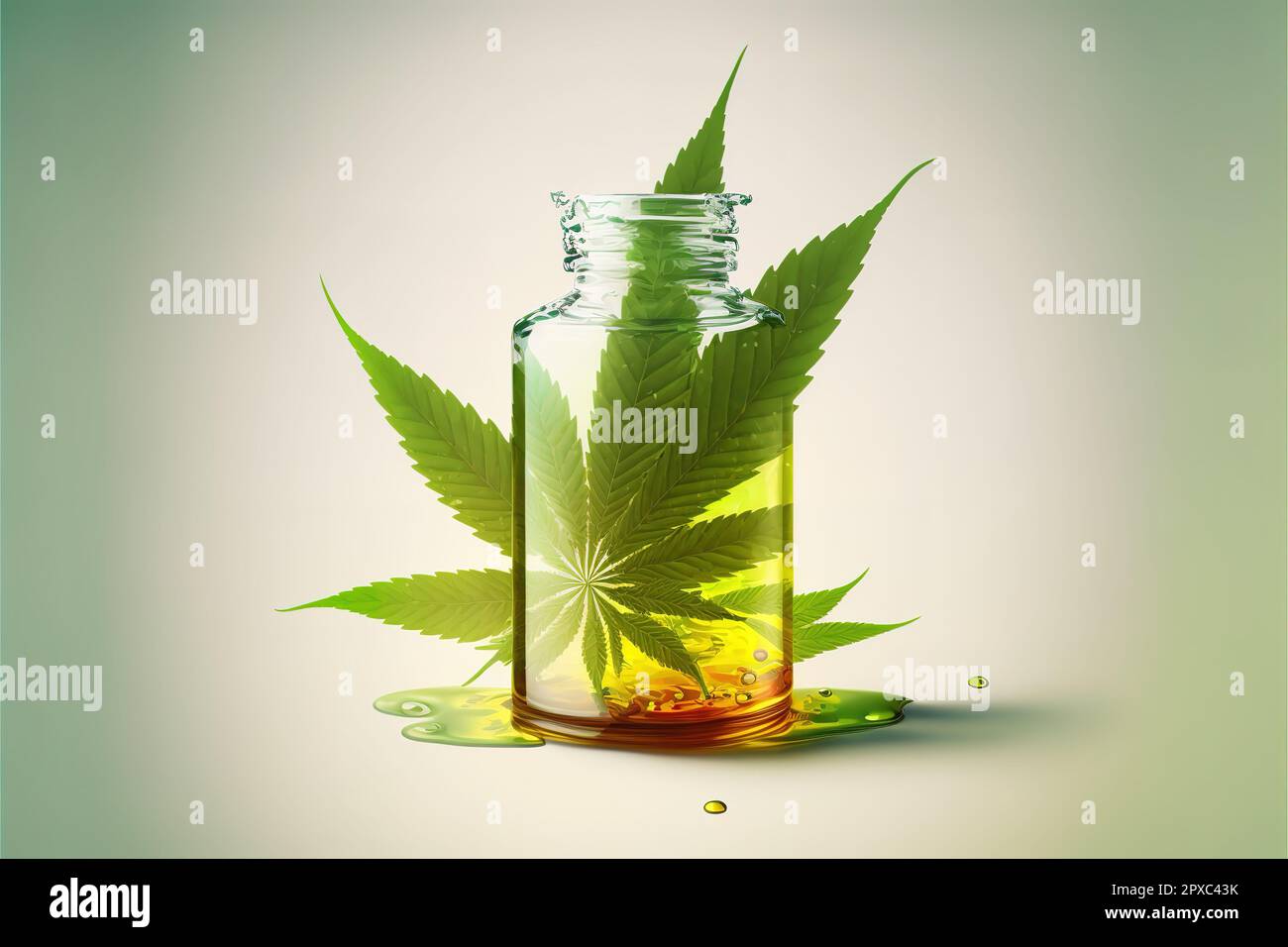 Medical cannabis oil. Marijuana leaf with oil extract Stock Photo Alamy