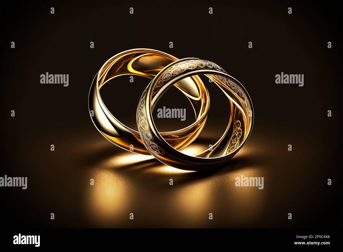 gold wedding rings on black background Stock Photo Alamy