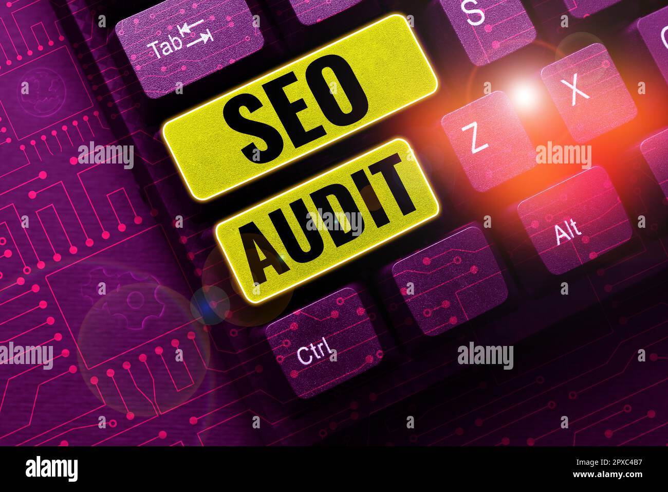 Text caption presenting Seo Audit, Conceptual photo Search Engine Optimization validating and verifying process Stock Photo