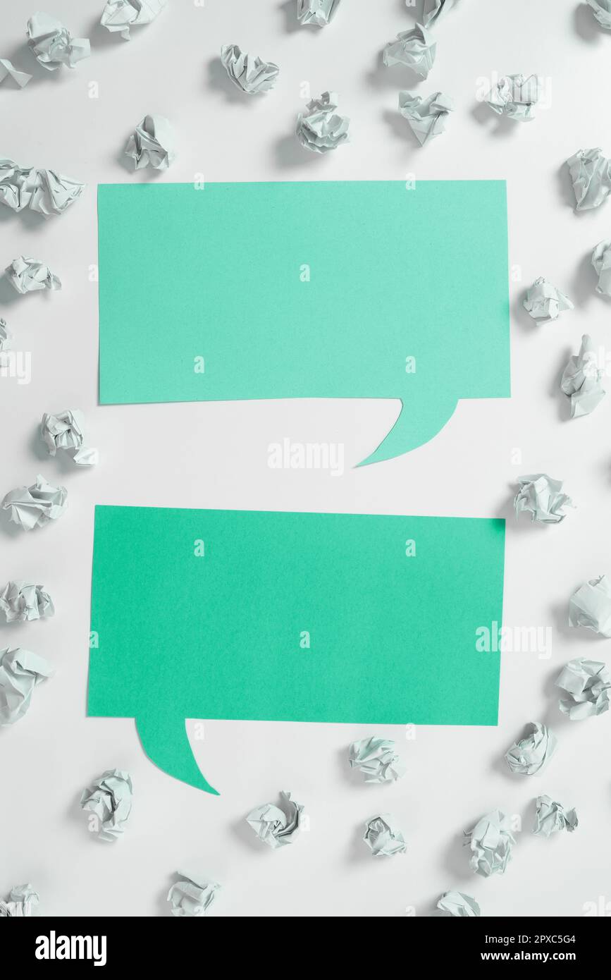 Paper Wraps Placed Around Important Information. Crumpled Memos With Data. Stock Photo