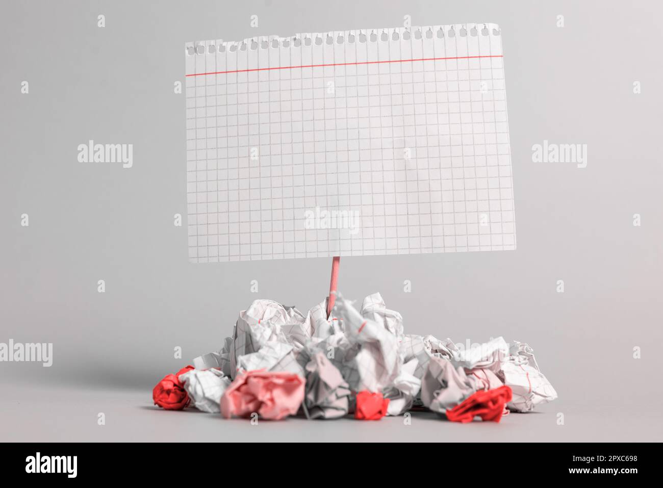 Paper Wraps Placed Around Important Information. Crumpled Memos With Data. Stock Photo