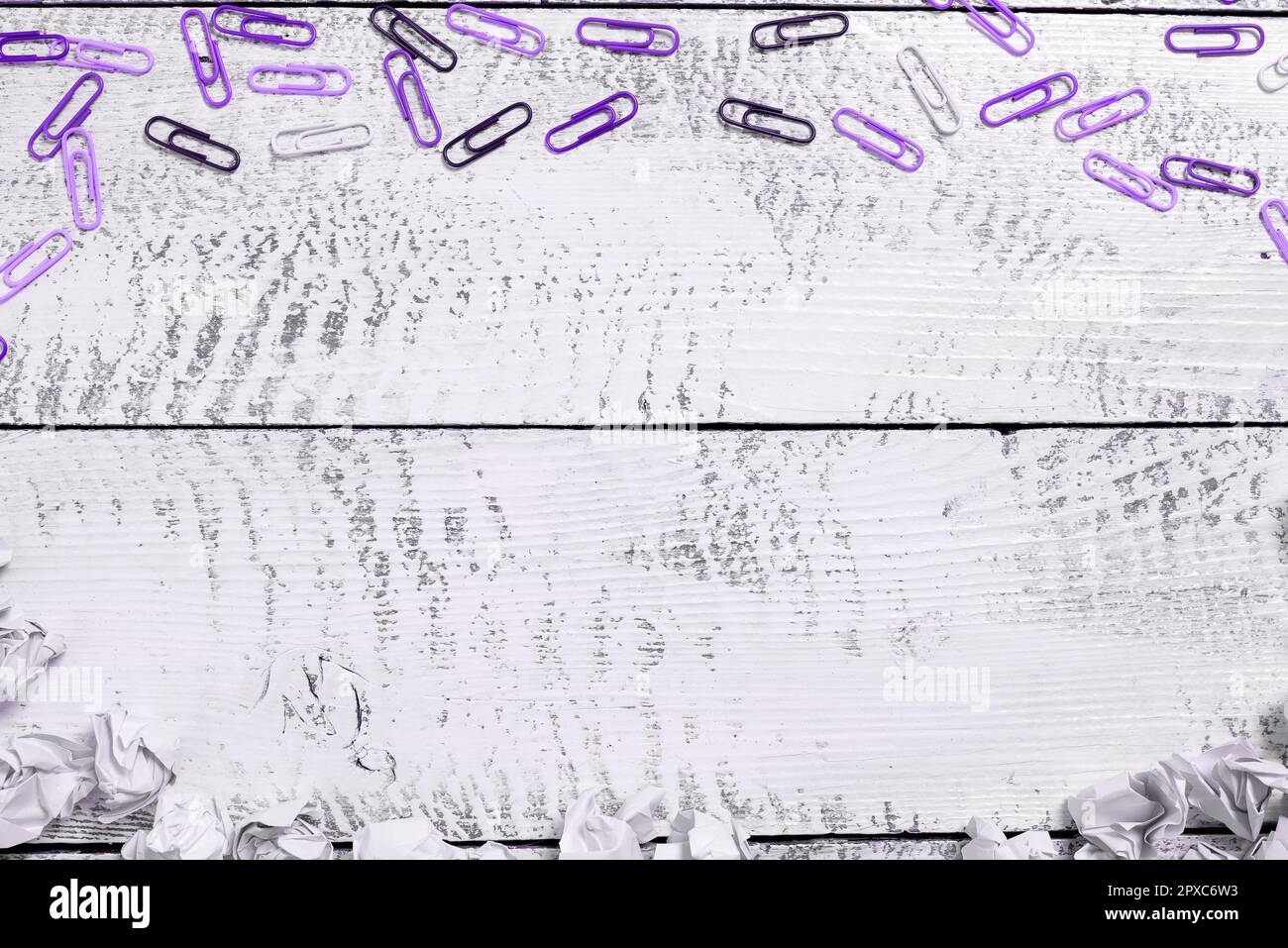 Paperclips Around Important Informations On Desk. Presented Recent Updates. Stock Photo
