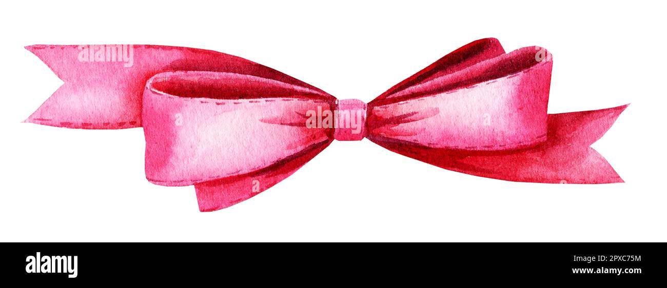 Pink bow isolated Stock Vector Images - Alamy