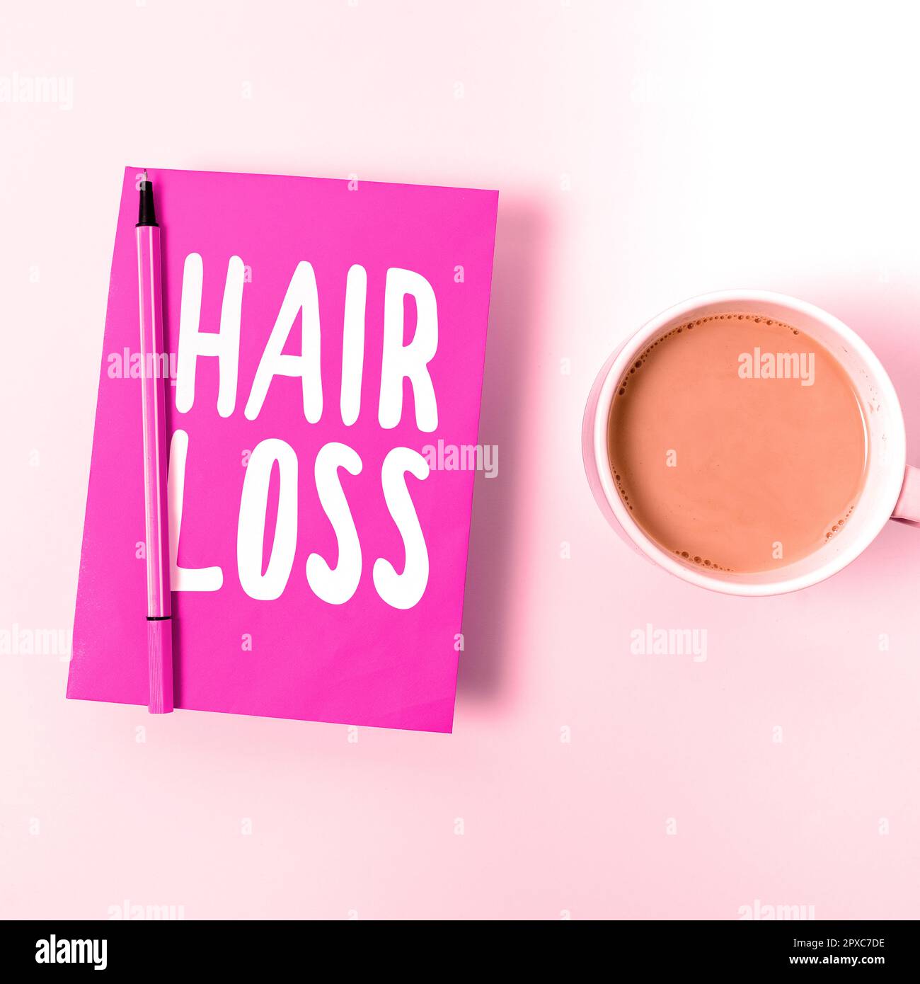 Text caption presenting Hair Loss, Business showcase Loss of human hair