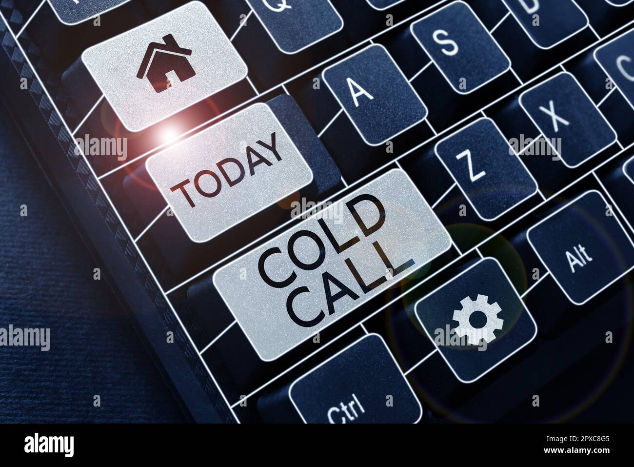Conceptual display Cold Call, Conceptual photo Unsolicited call made by someone trying to sell goods or services Stock Photo