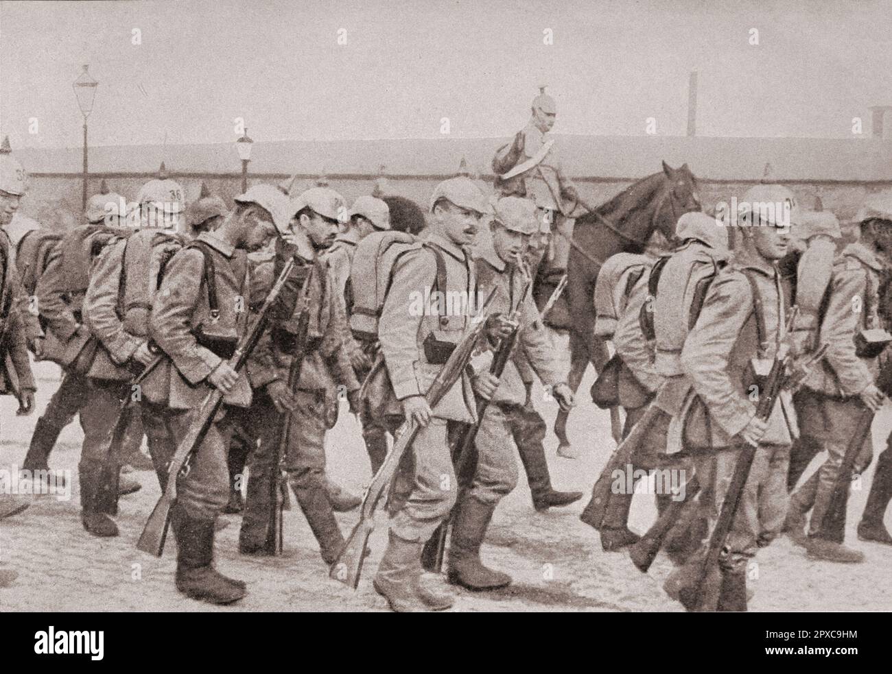 Wolrd War I. German infantry. Stock Photo