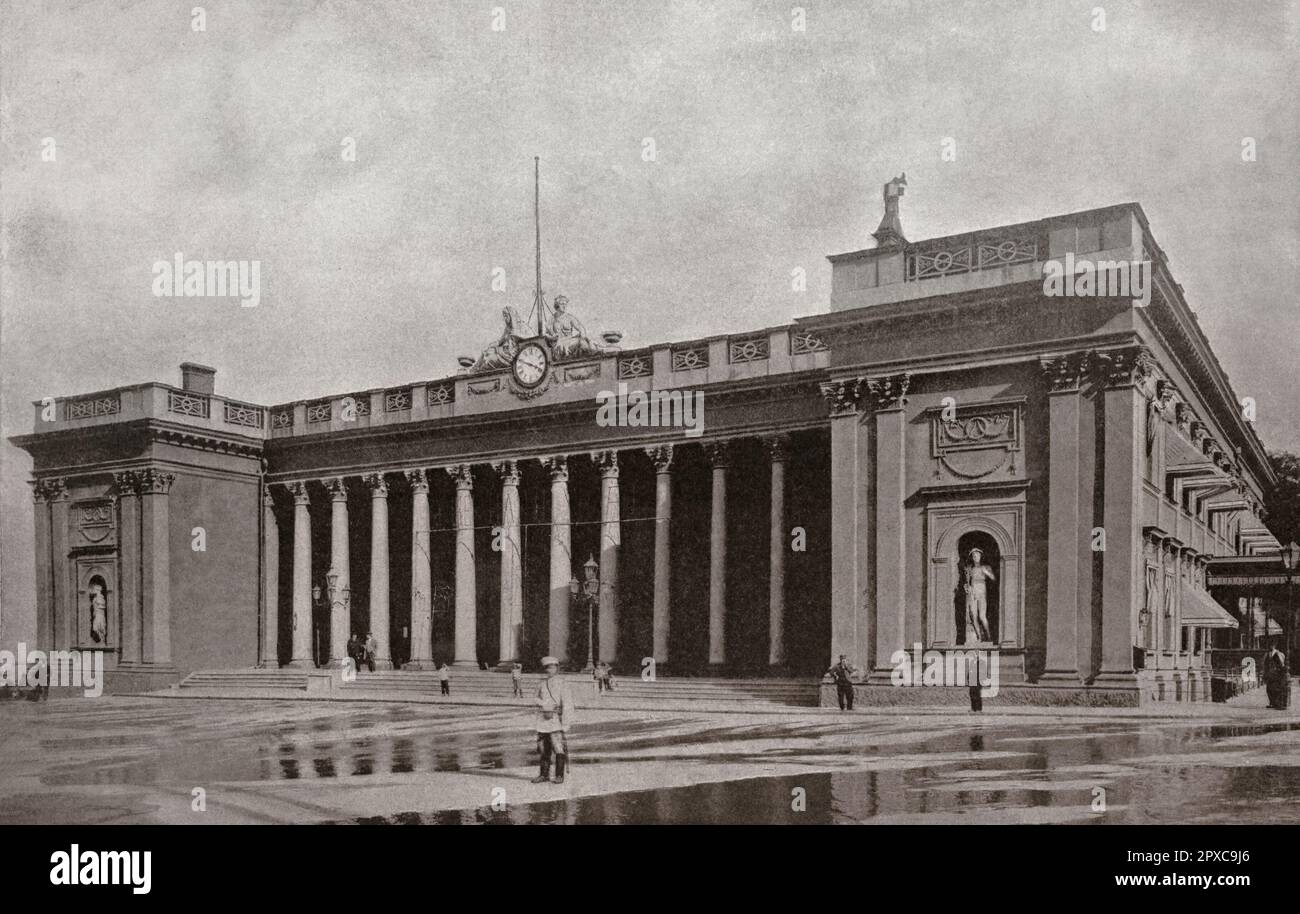 Vintage photo of the old Odessa Stock Exchange. Ukraine (former Russian Empire)  Guarenghi & Torricelli. Build 1834 Stock Photo