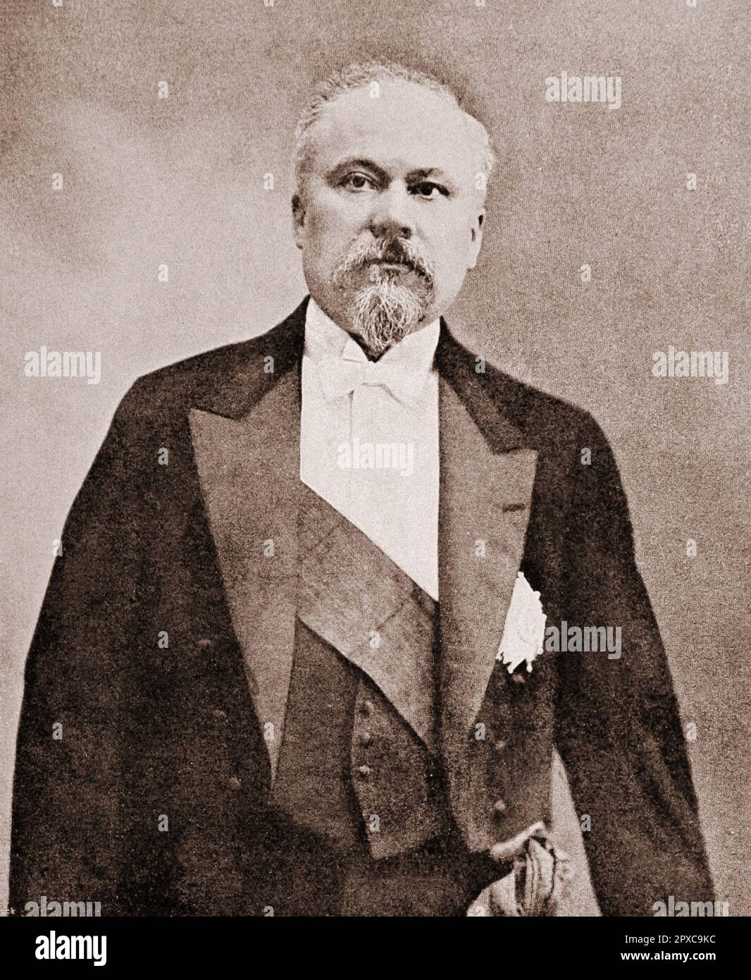 Raymond Poincare.  Raymond Nicolas Landry Poincare (1860 – 1934) was a French statesman who served three times as 58th Prime Minister of France, and as President of France from 1913 to 1920. Stock Photo