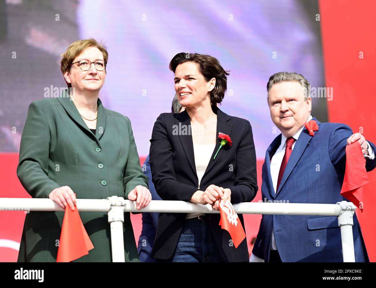 Vienna, Austria. 01 May 2023. SPÖ party leader Pamela Rendi-Wagner (2nd ...