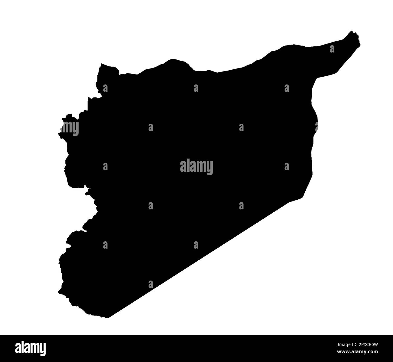 Outline silhouette map of Syria over a white background Stock Photo