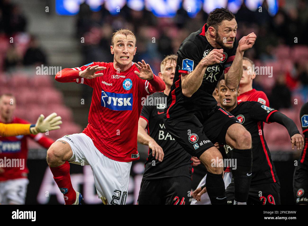 Herning, Denmark. 01st May, 2023. Tobias Salquist (20) of Silkeborg IF seen during the 3F Superliga match between FC Midtjylland and Silkeborg IF at MCH Arena in Herning. (Photo Credit: Gonzales Photo/Alamy Live News Stock Photo