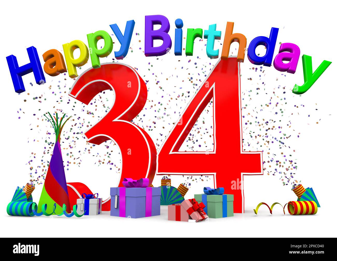 A Big Number With Presents Confetti And The Lettering Happy Birthday a-big-number-with-presents-confetti-and-the-lettering-happy-birthday