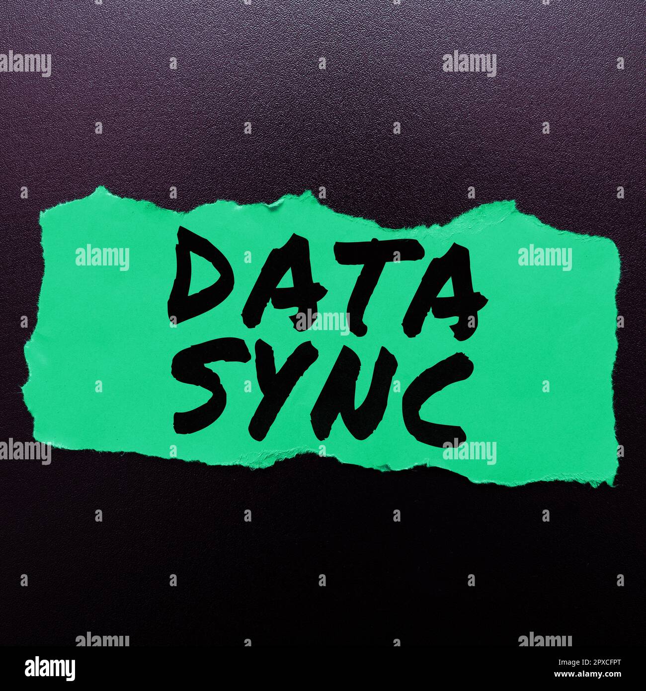 Writing displaying text Data Sync, Concept meaning data that is continuously generated by different sources Stock Photo