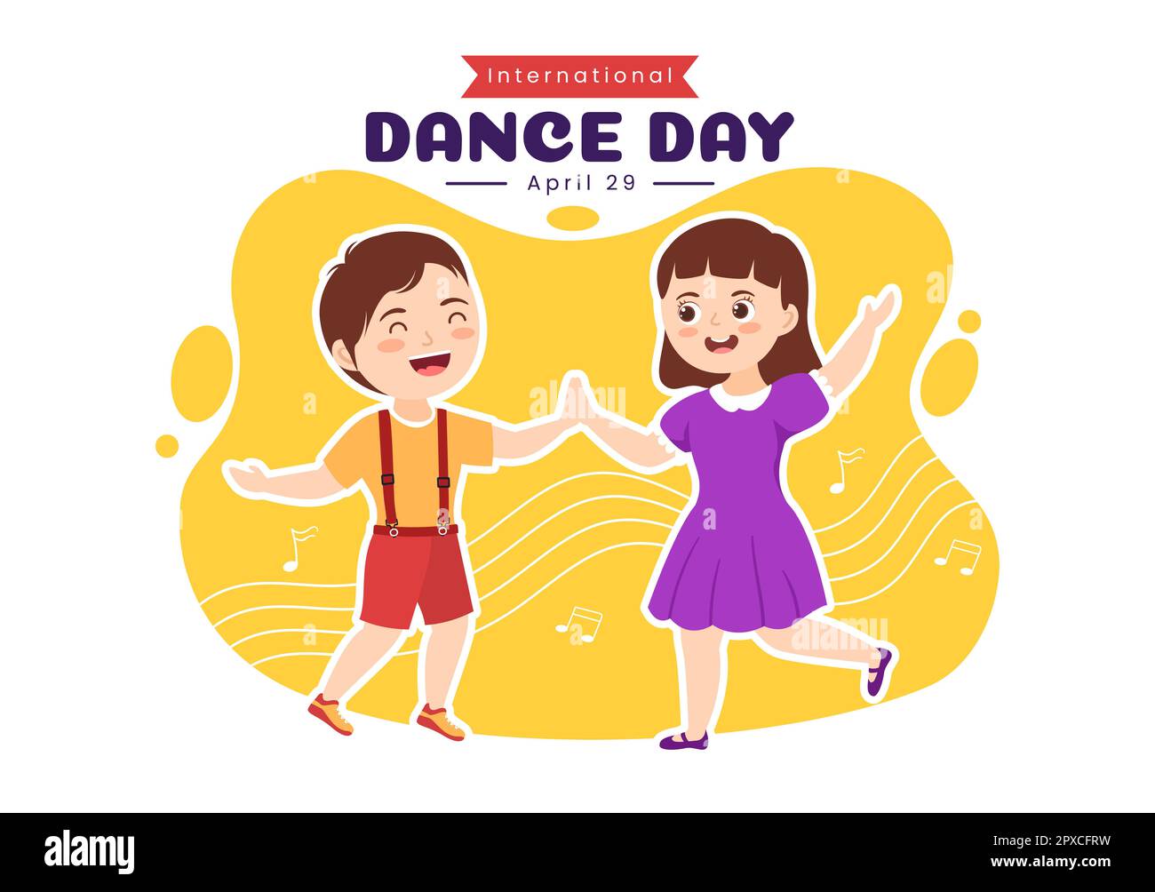 International Dance Day Illustration with Professional Kids Dancing