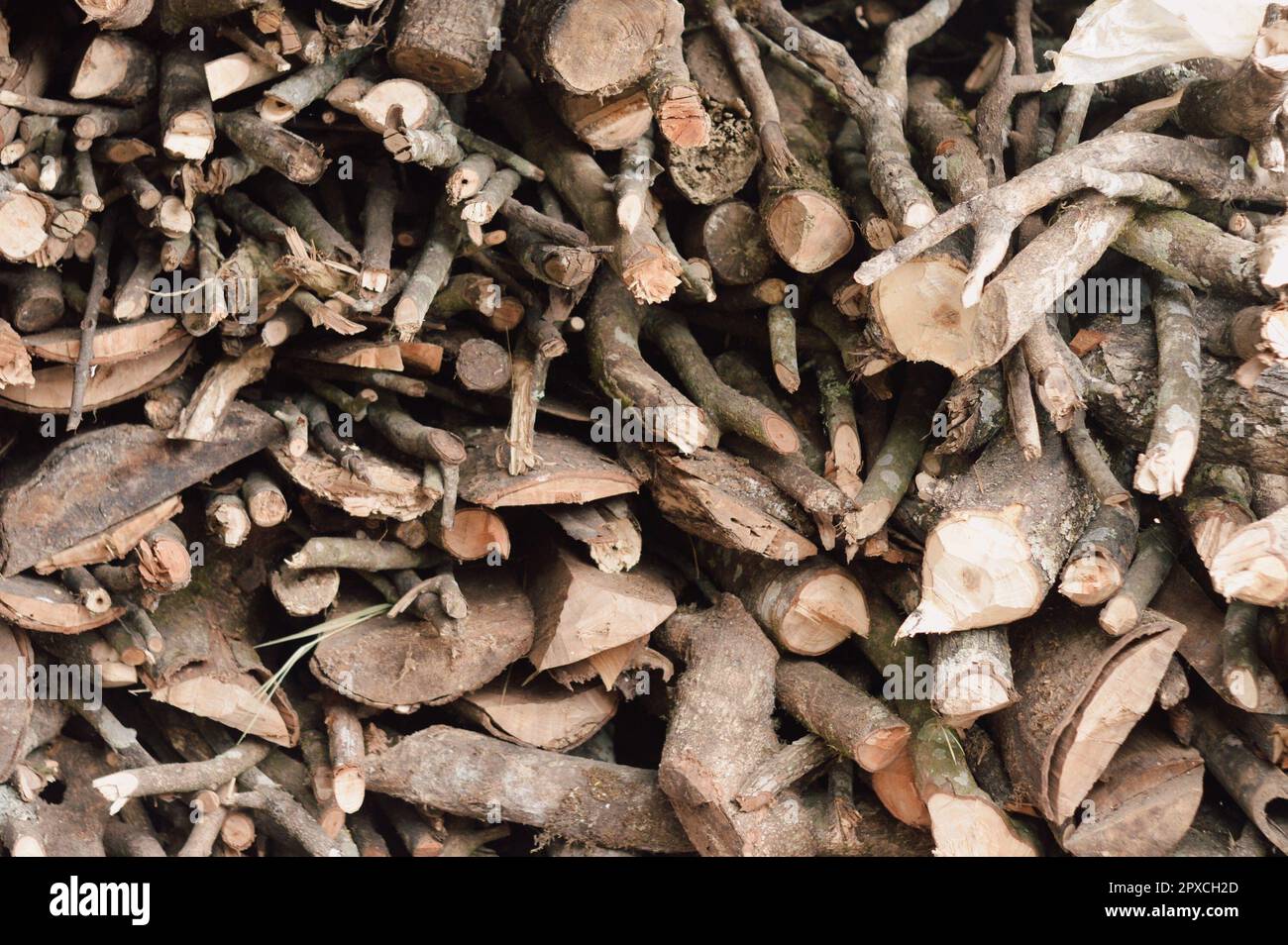 Stack of chopped firewood abstract background Stock Photo - Alamy