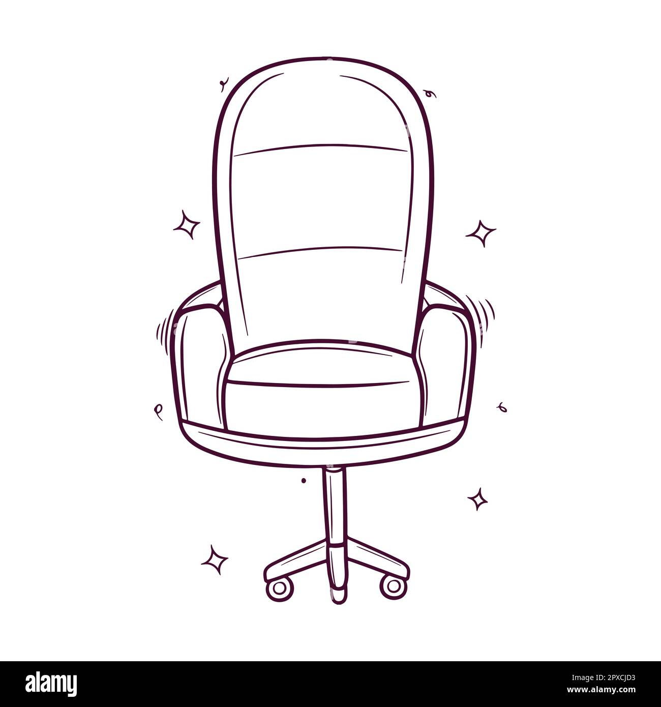 Office Chair. Hand drawn icon. Hand Drawn Vector Illustration Stock ...