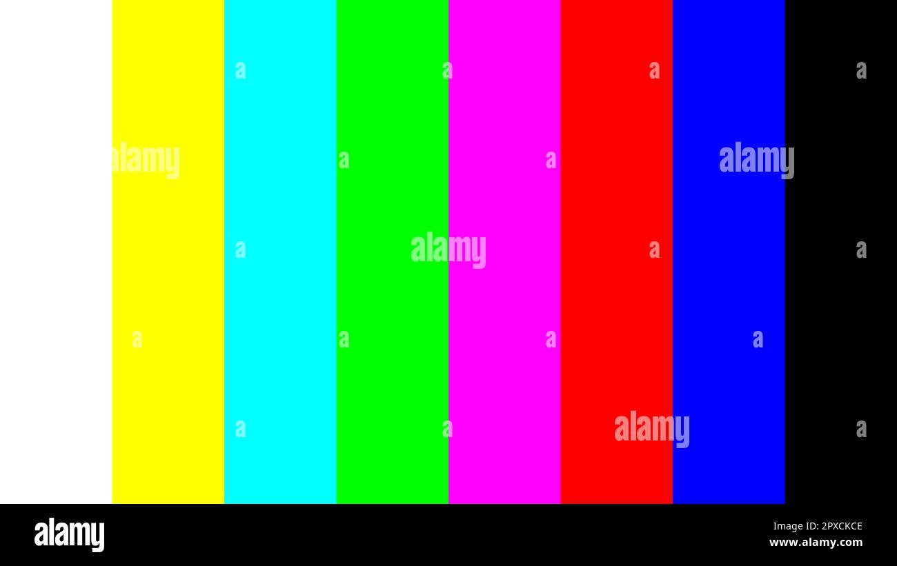 colour bars are a television test pattern Stock Photo