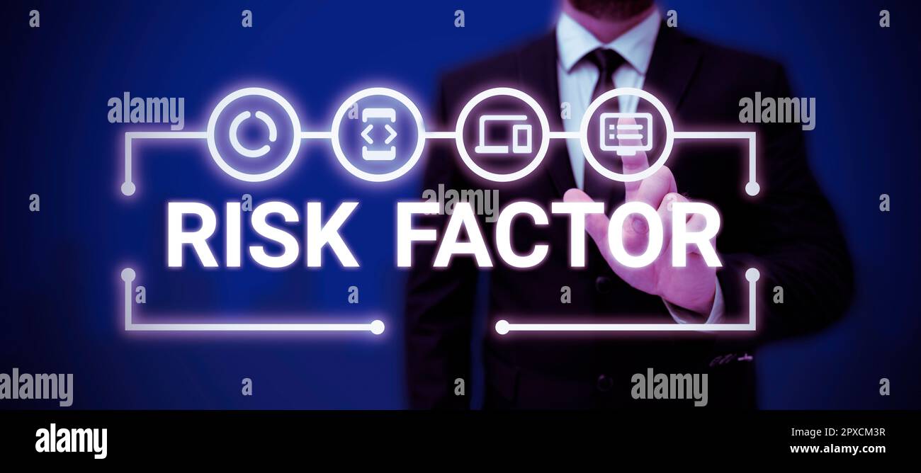 Sign displaying Risk Factor, Word Written on Something that rises the ...