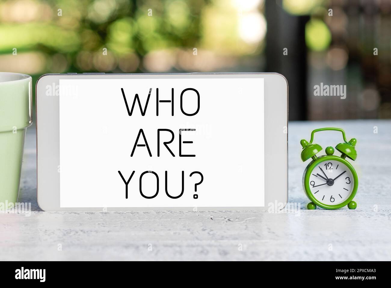 Hand writing sign Who Are You, Concept meaning Identify yourself