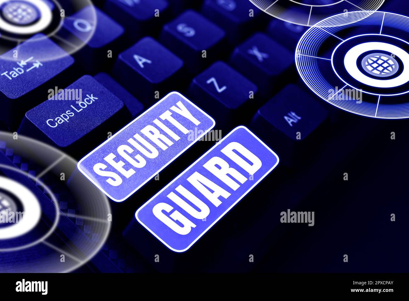 Sign displaying Security Guard, Business idea tools used to manage multiple security applications Stock Photo