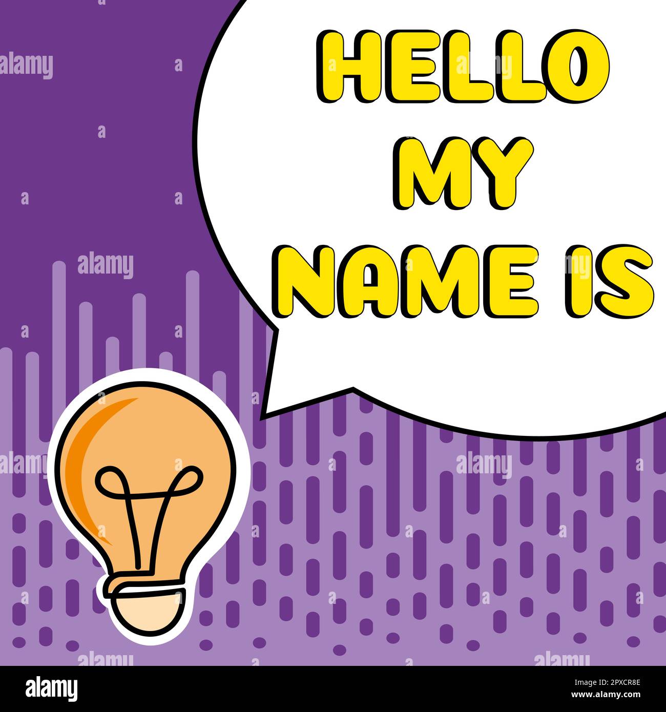 Conceptual caption Hello My Name Is, Word Written on introducing ...