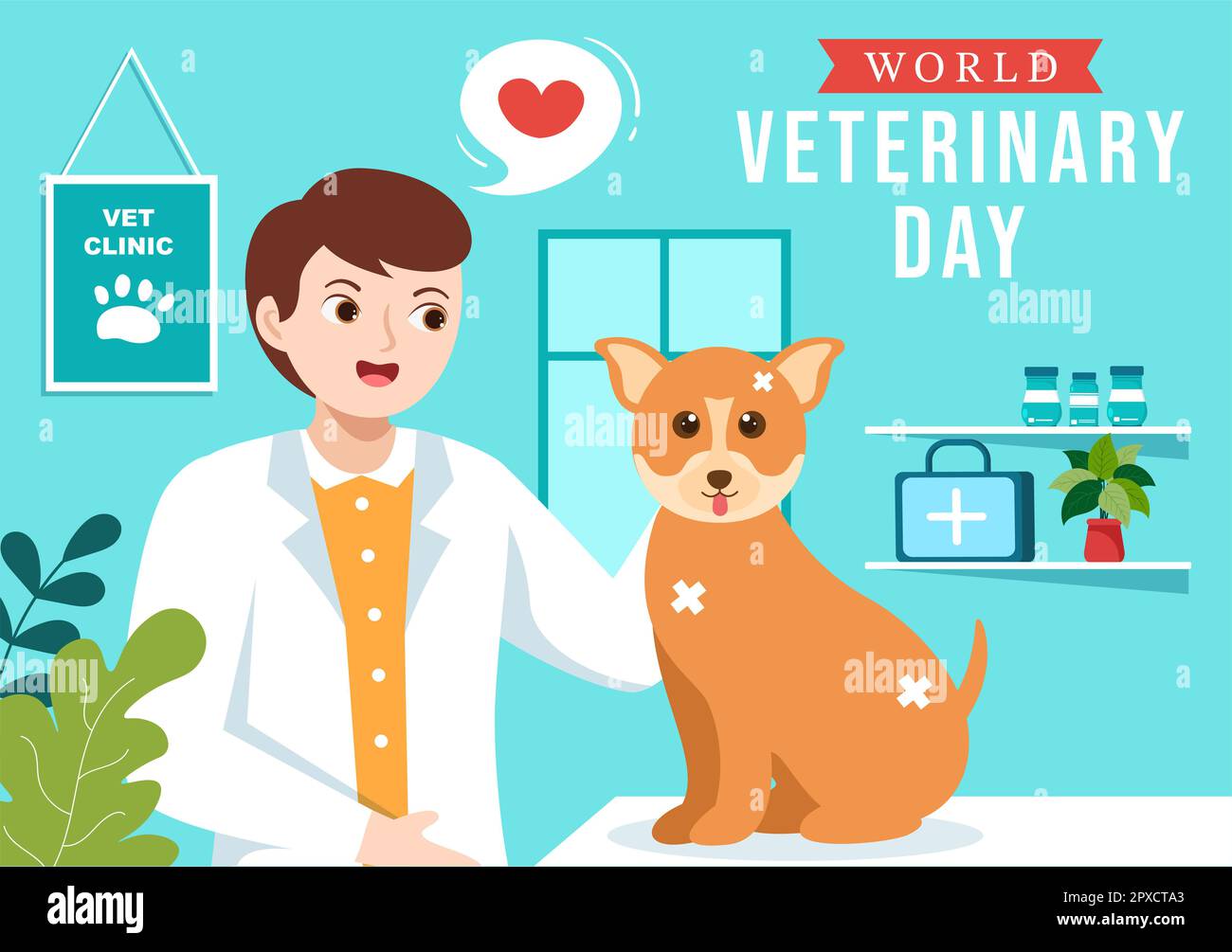World Veterinary Day on April 29 Illustration with Doctor and Cute ...