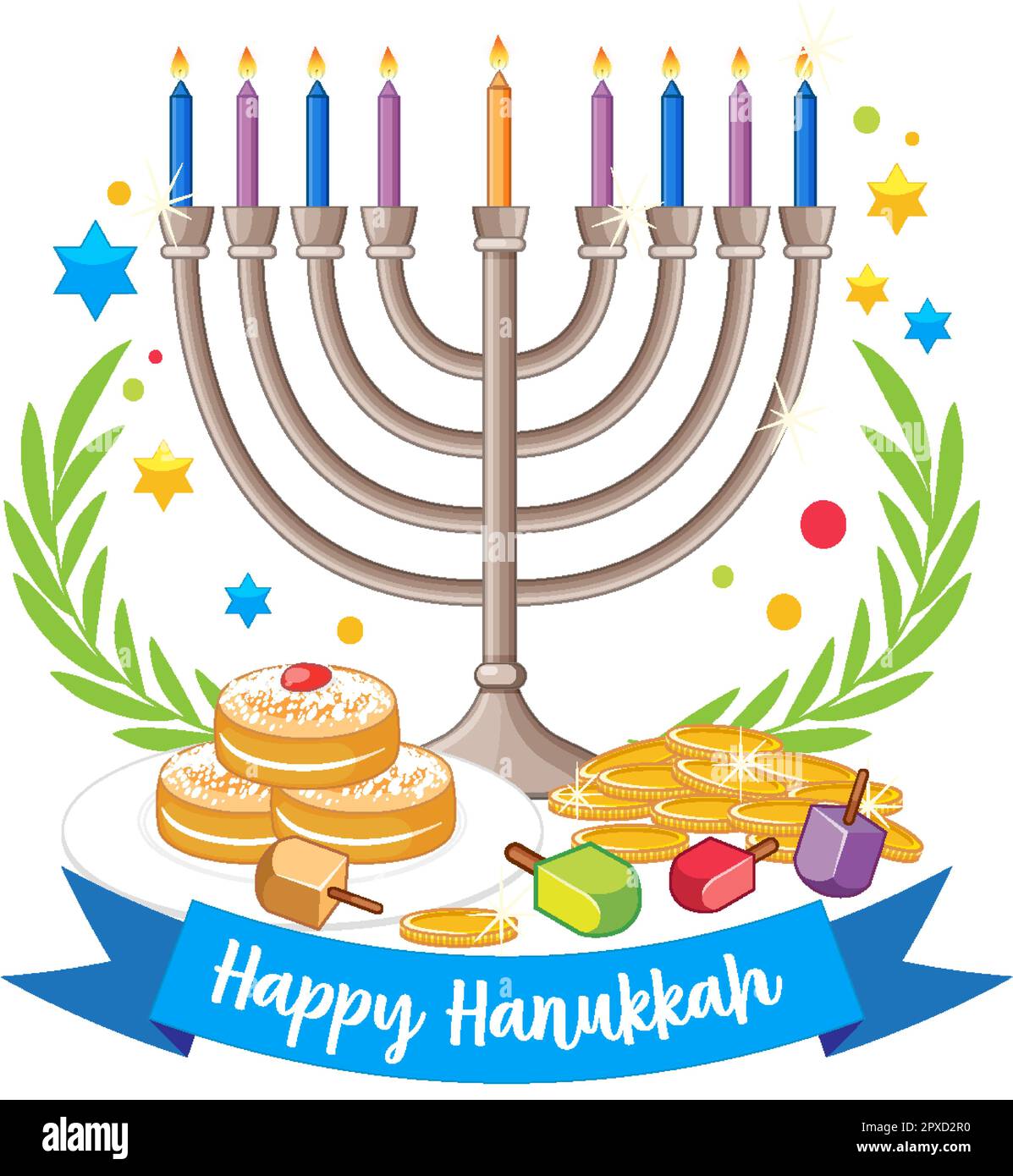 Happy Hanukkah Banner Design illustration Stock Vector Image & Art - Alamy