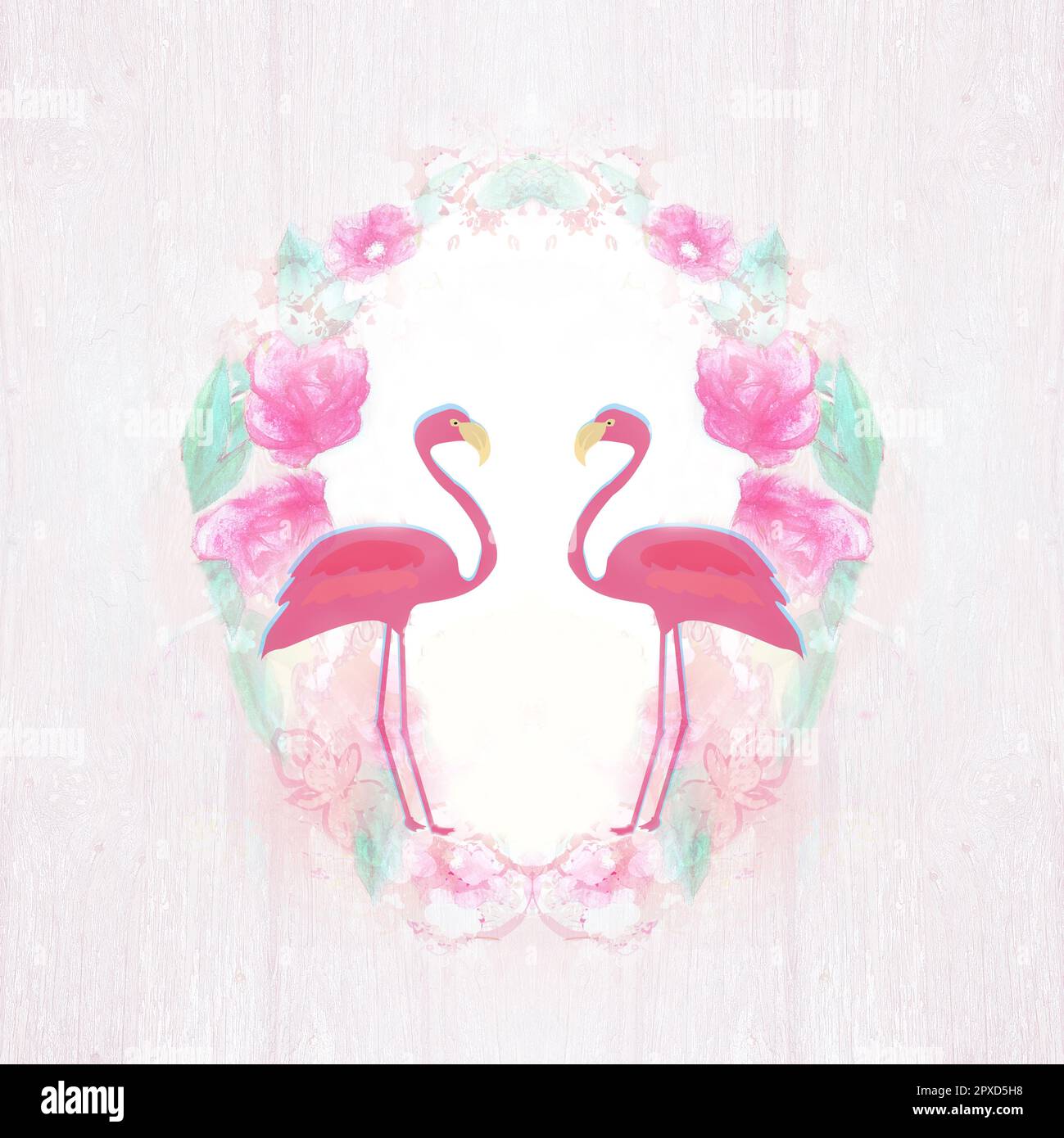 Abstract flock pink flamingos hi-res stock photography and images - Alamy