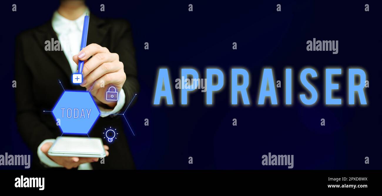 Handwriting text Appraiser, Concept meaning person that estimates the ...