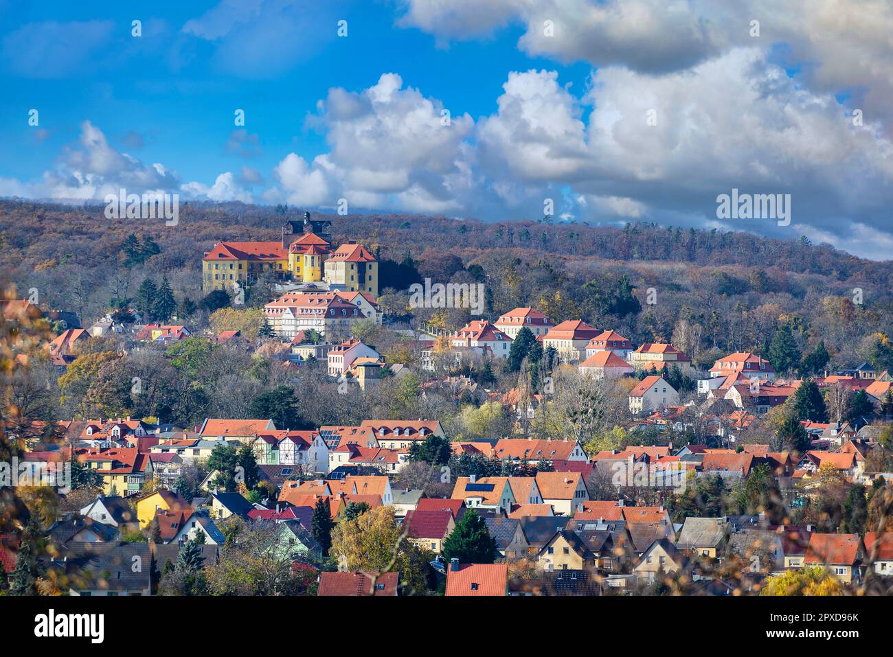 A great view of the castle and the city of Ballenstedt in Saxony-Anhalt Stock Photo