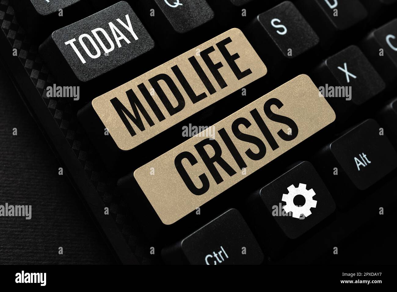 Sign displaying Midlife Crisis, Word Written on Software development technique Decomposing an application Stock Photo