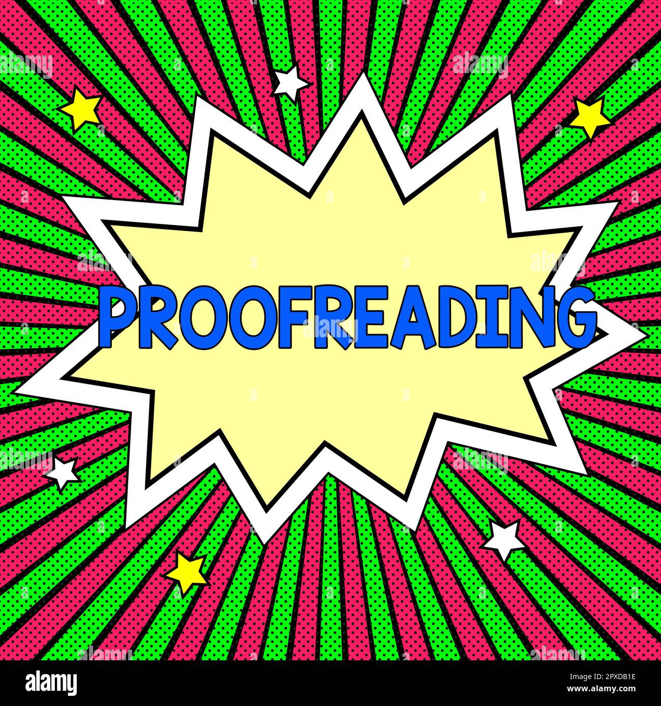Text caption presenting Proofreading, Word Written on act of reading ...