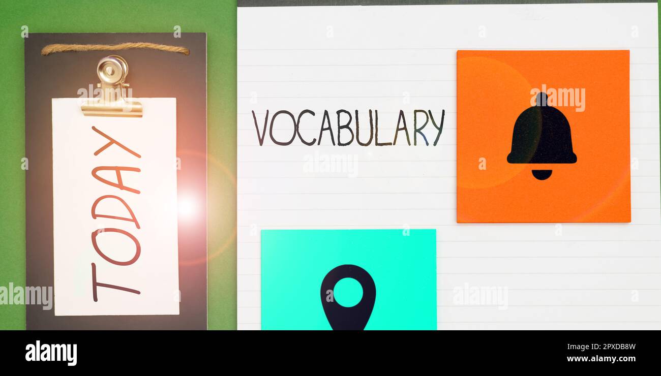 Conceptual display Vocabulary, Business showcase collection of words