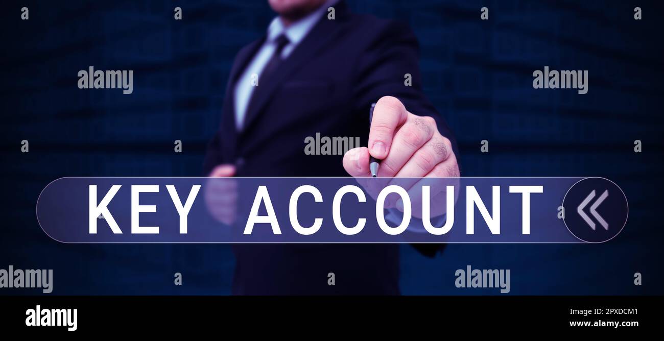 Inspiration showing sign Key Account, Business concept individual ...