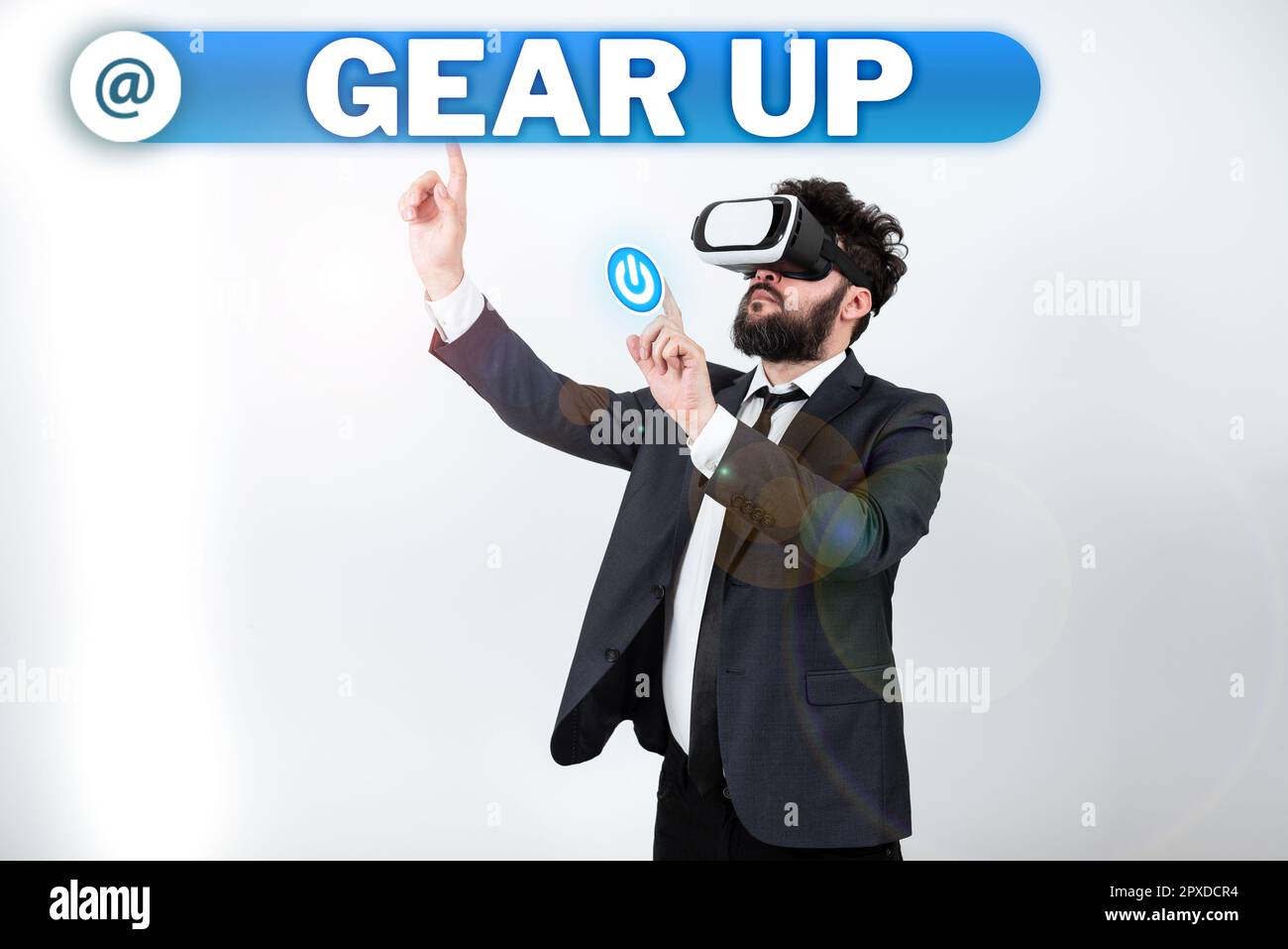 Text caption presenting Gear Up, Concept meaning Asking someone to put