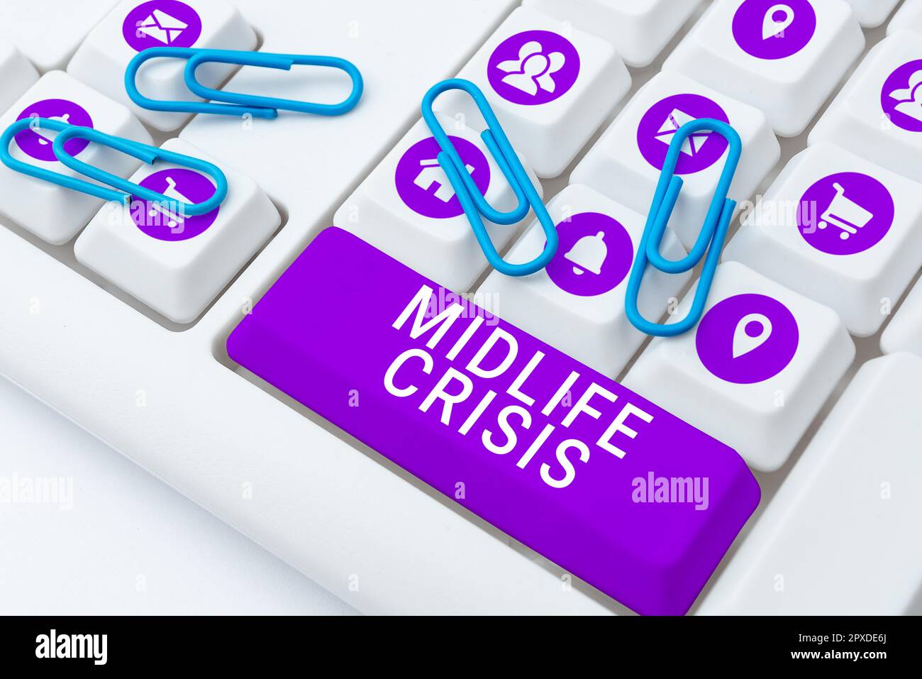 Writing displaying text Midlife Crisis, Conceptual photo Software development technique Decomposing an application Stock Photo