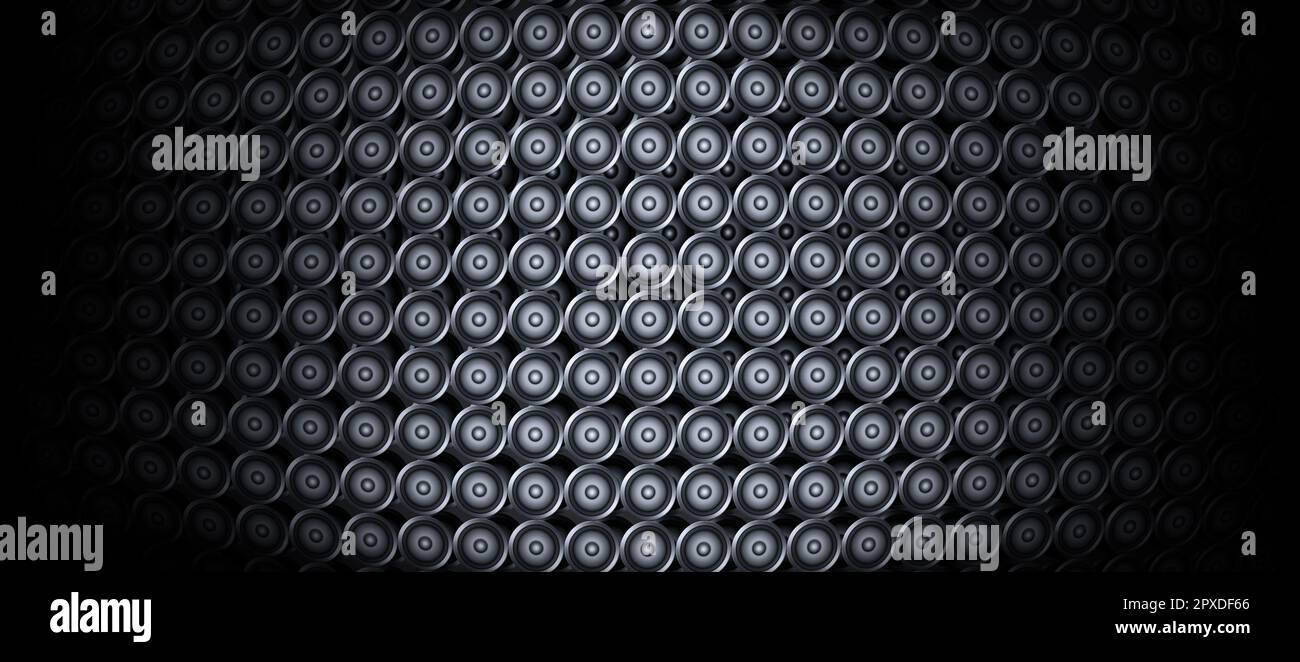 music party dark banner. loud sound speakers for party events Stock Photo Alamy