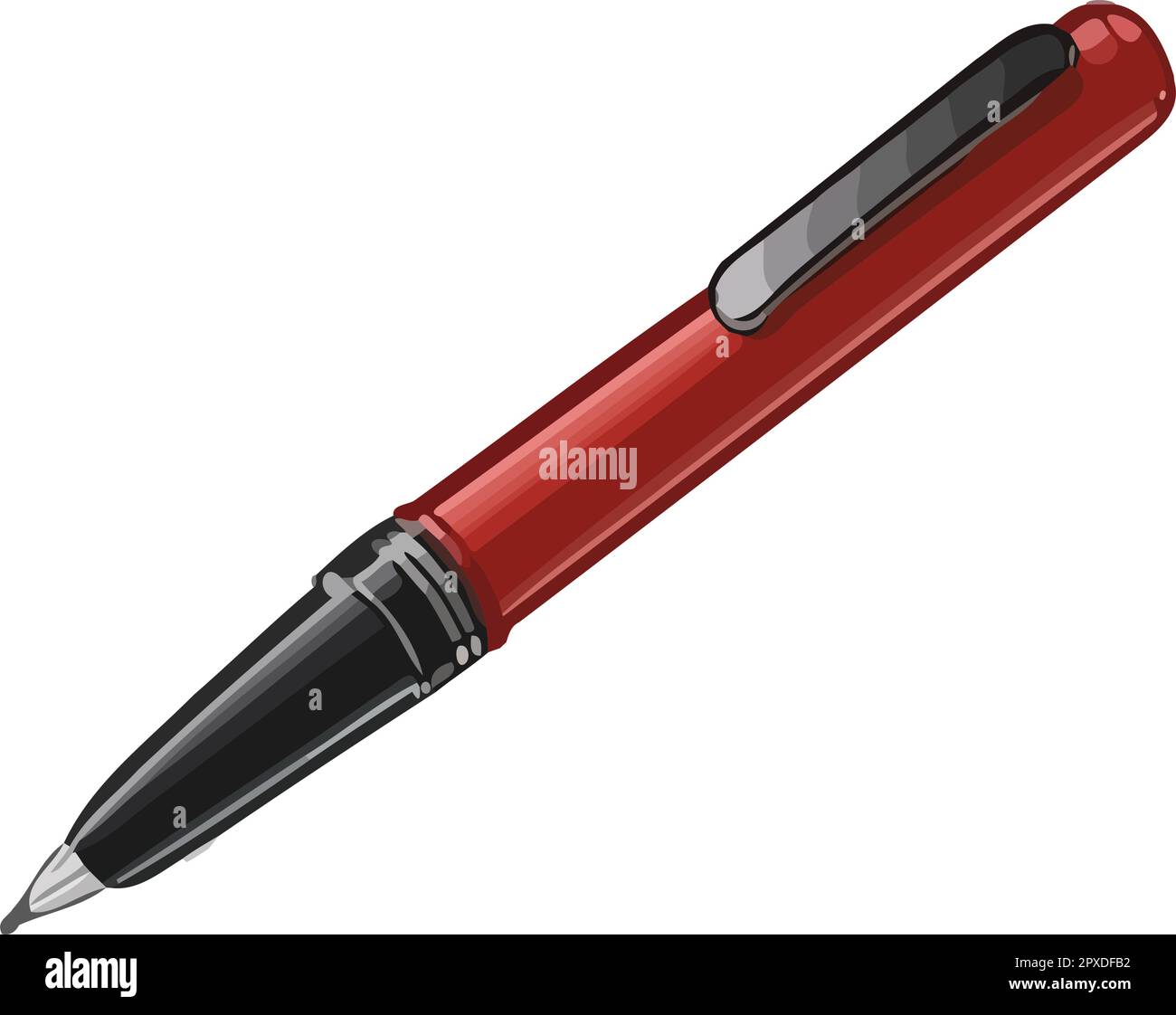 red ballpoint pen on white paper background Stock Vector Image & Art ...