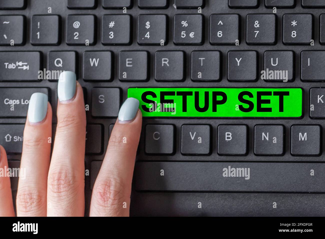 Handwriting text Setup Set, Internet Concept the manner, position, or direction in which something is set Stock Photo