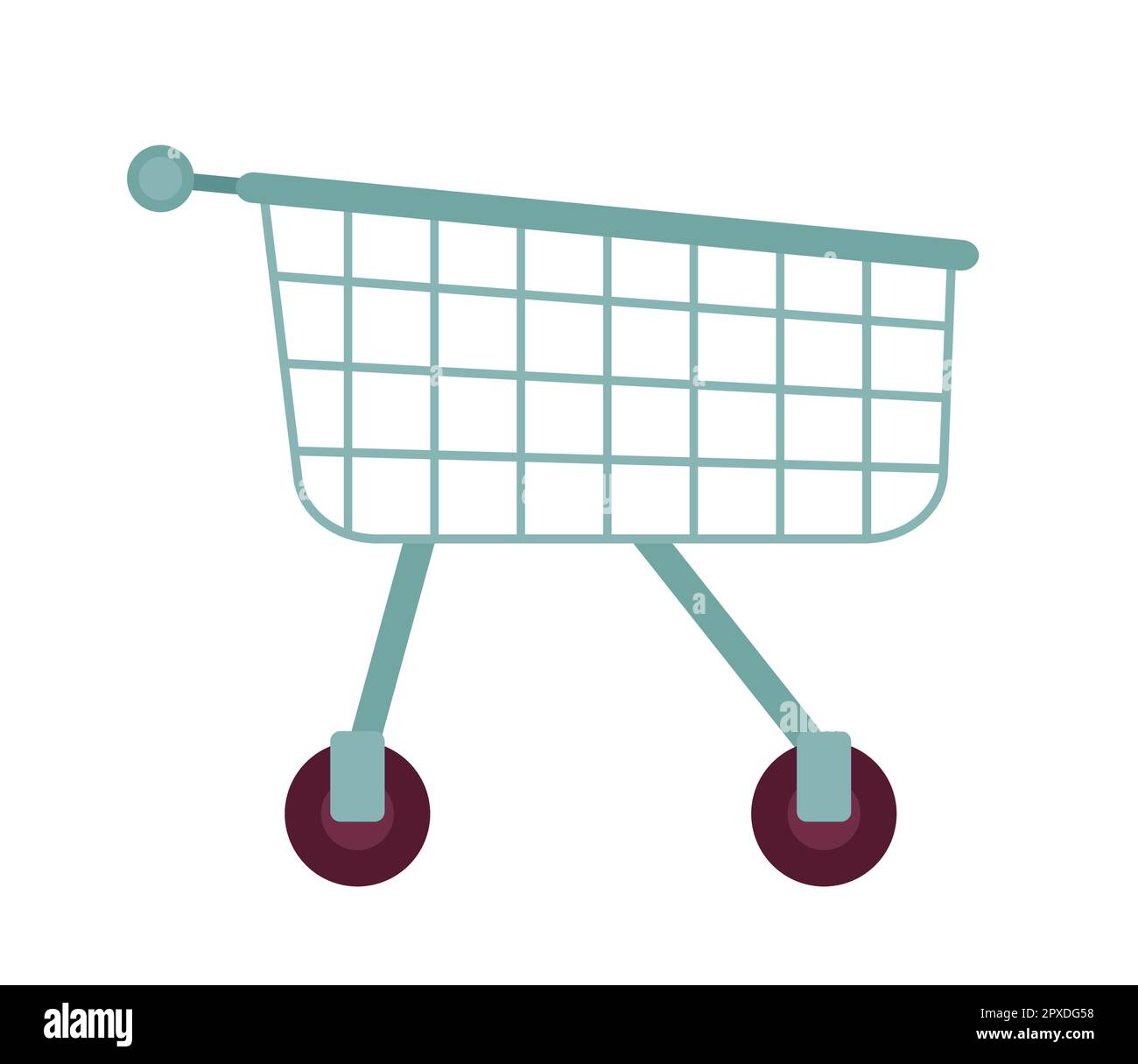 Shopping trolley with wheels semi flat colour vector object Stock Vector